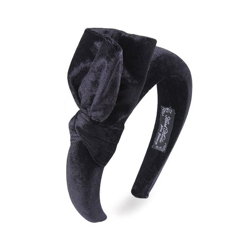 Serre-tête padded velours avec noeud sur le côté Willow
